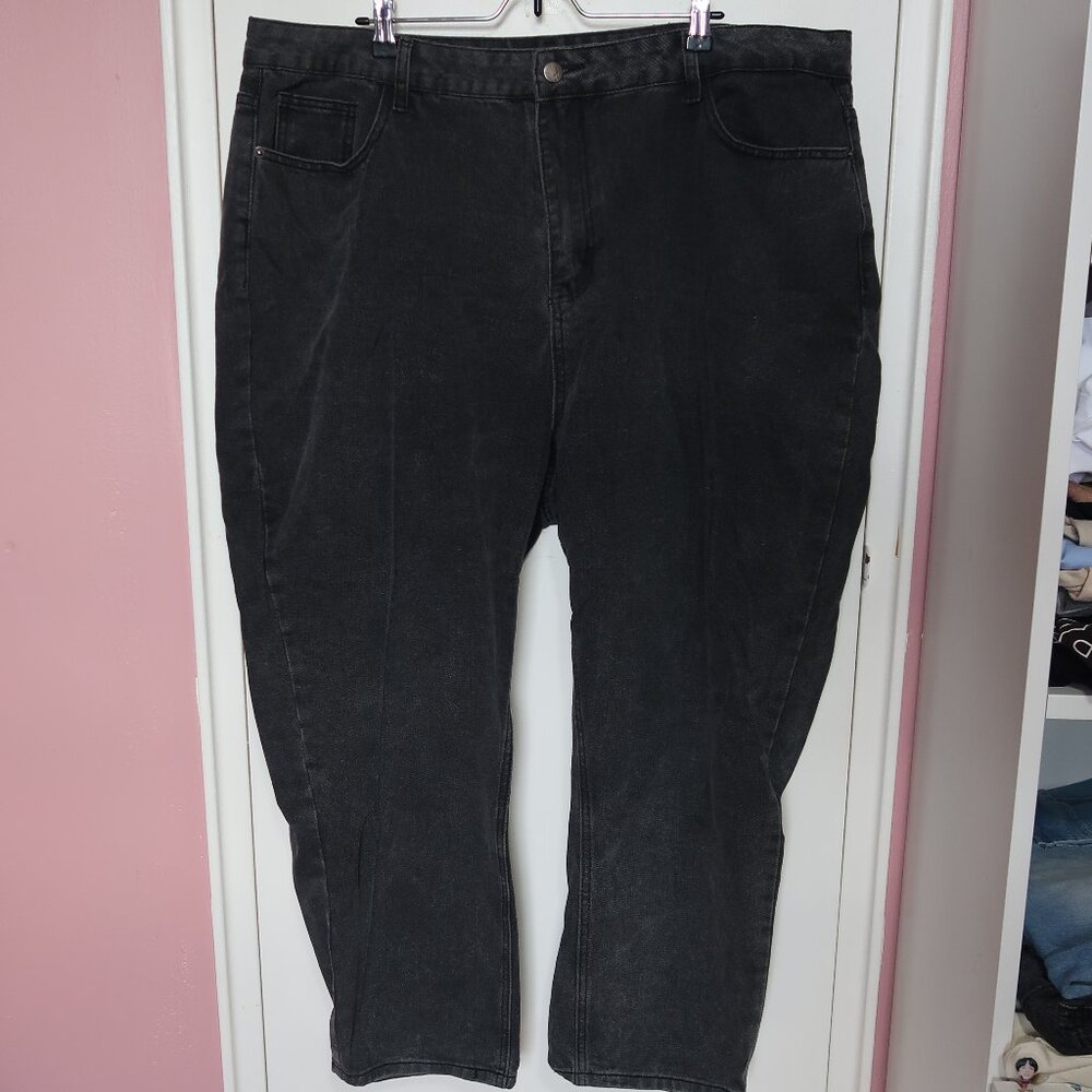 Plus High Waist Mom Fit Jeans  Black/US 20(4XL)